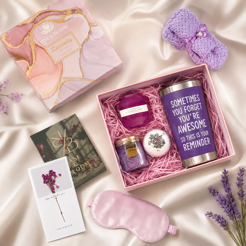 Lavender Rituals – Purple Spa Gift Set with Towel Bear