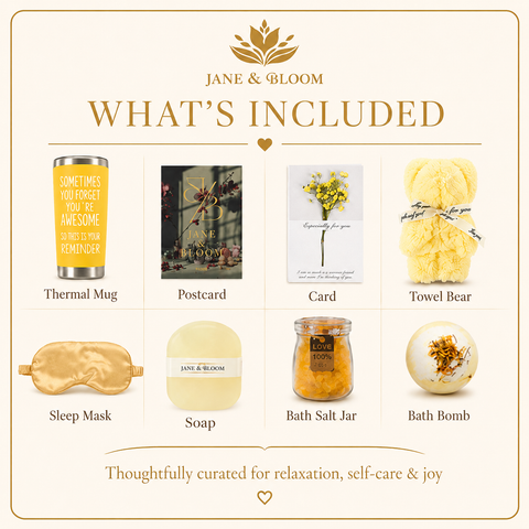 Glow & Bloom  – Yellow Spa Gift Box with Towel Bear