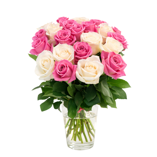 Pink and White Roses Arrangement